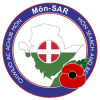 Môn-SAR logo with Welsh and English text, poppy.