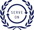 Serve On logo with laurel wreath border.