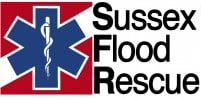 Sussex Flood Rescue logo with medical emblem.