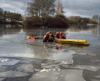 Icy Training Challenge for Evesham Firefighters