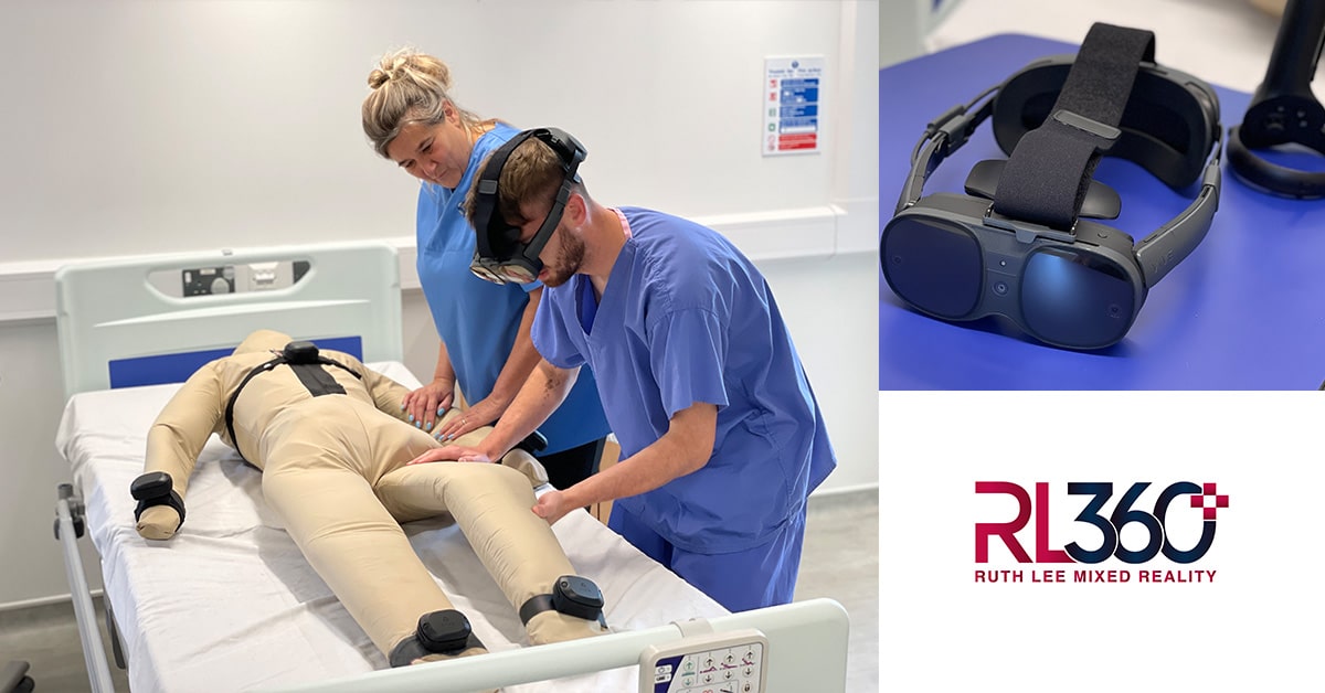 Ruth Lee Mixed Reality RL360 VR medical training with manikin and VR headsets